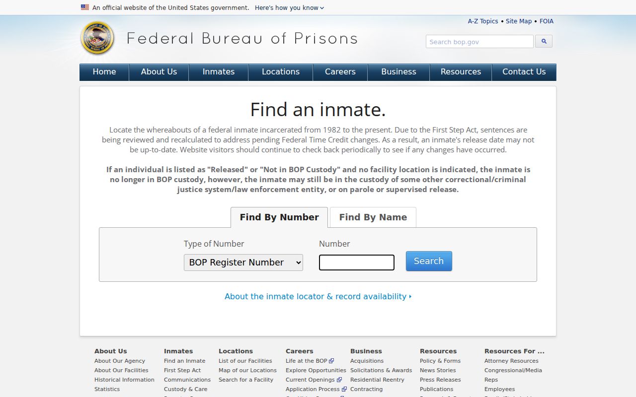 Federal inmate locator for a Rappahannock County arrest custody search