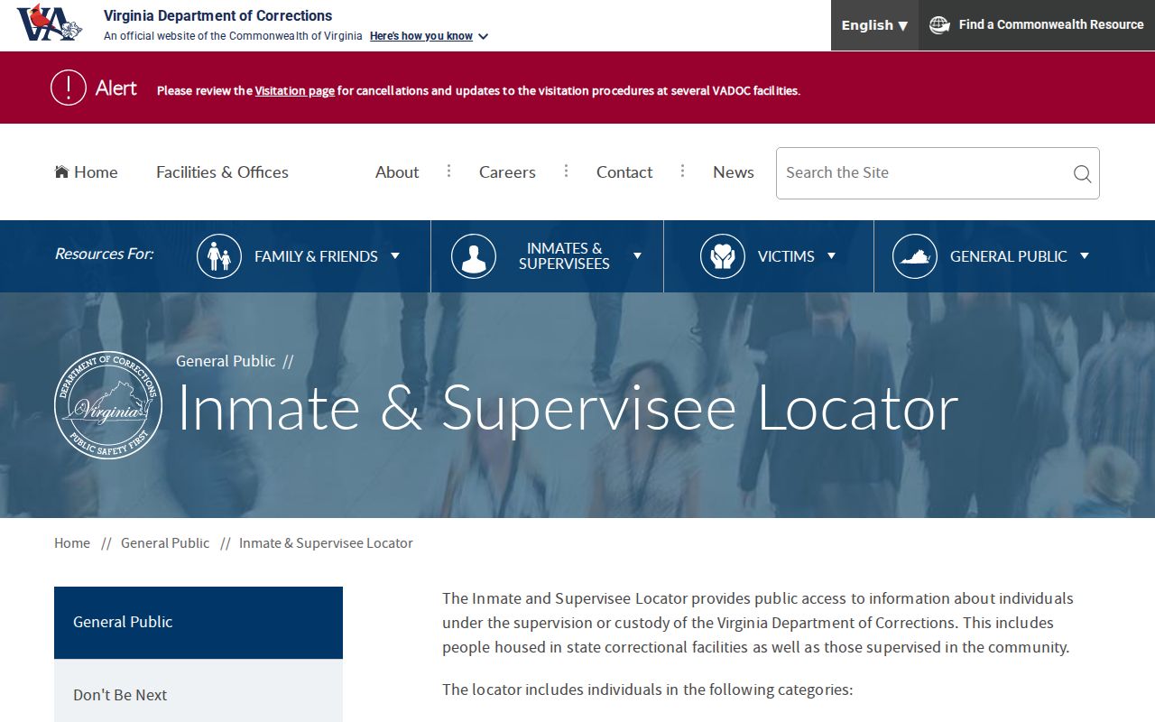 Rappahannock County criminal history search through the VADOC locator