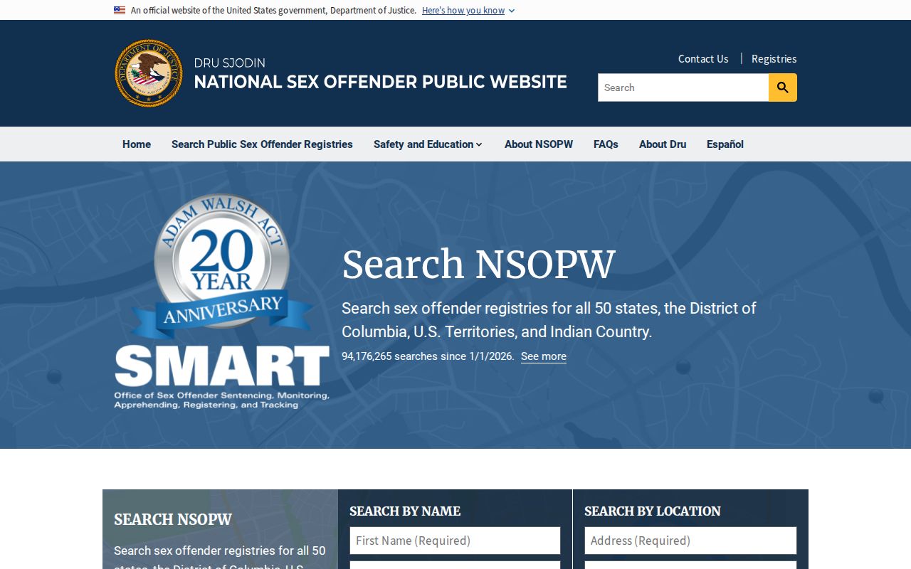 Rappahannock County sex offender check through the national NSOPW search